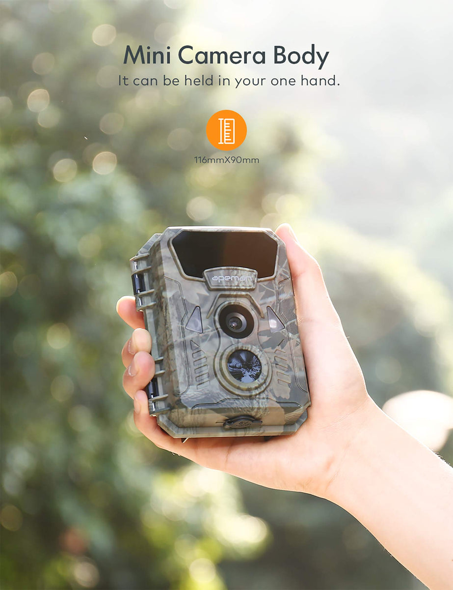 APEMAN Mini Trail Camera 16MP 1080P with 16GB Micro SD Card Waterproof